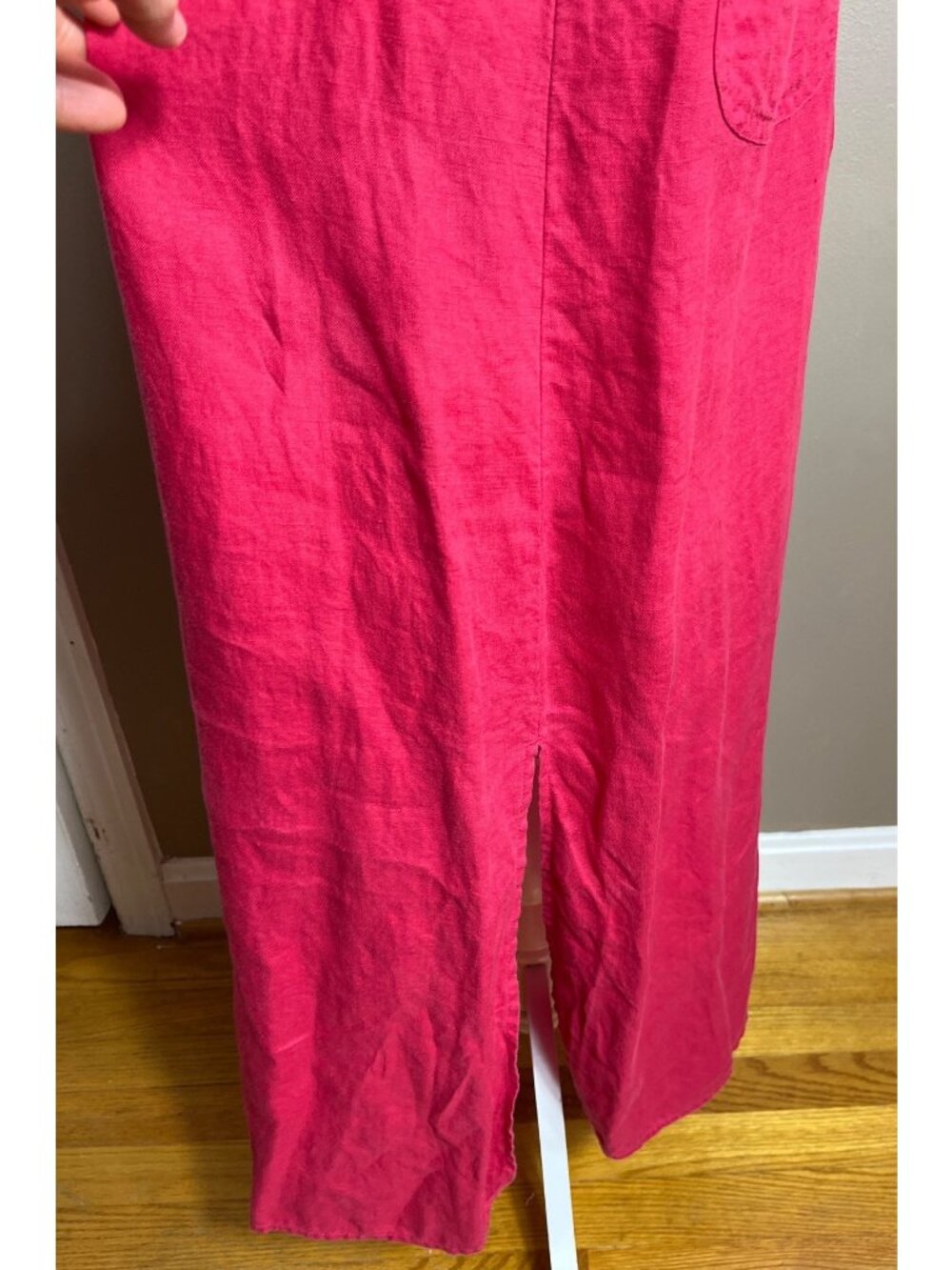 J Jill Red Linen Dress Maxi Casual Coastal Summer Festival Resort Pockets Wom S - Picture 5 of 10